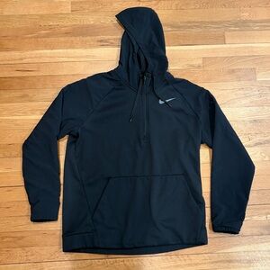 Nike Black Therma-fleece Quarter Zip Hoodie